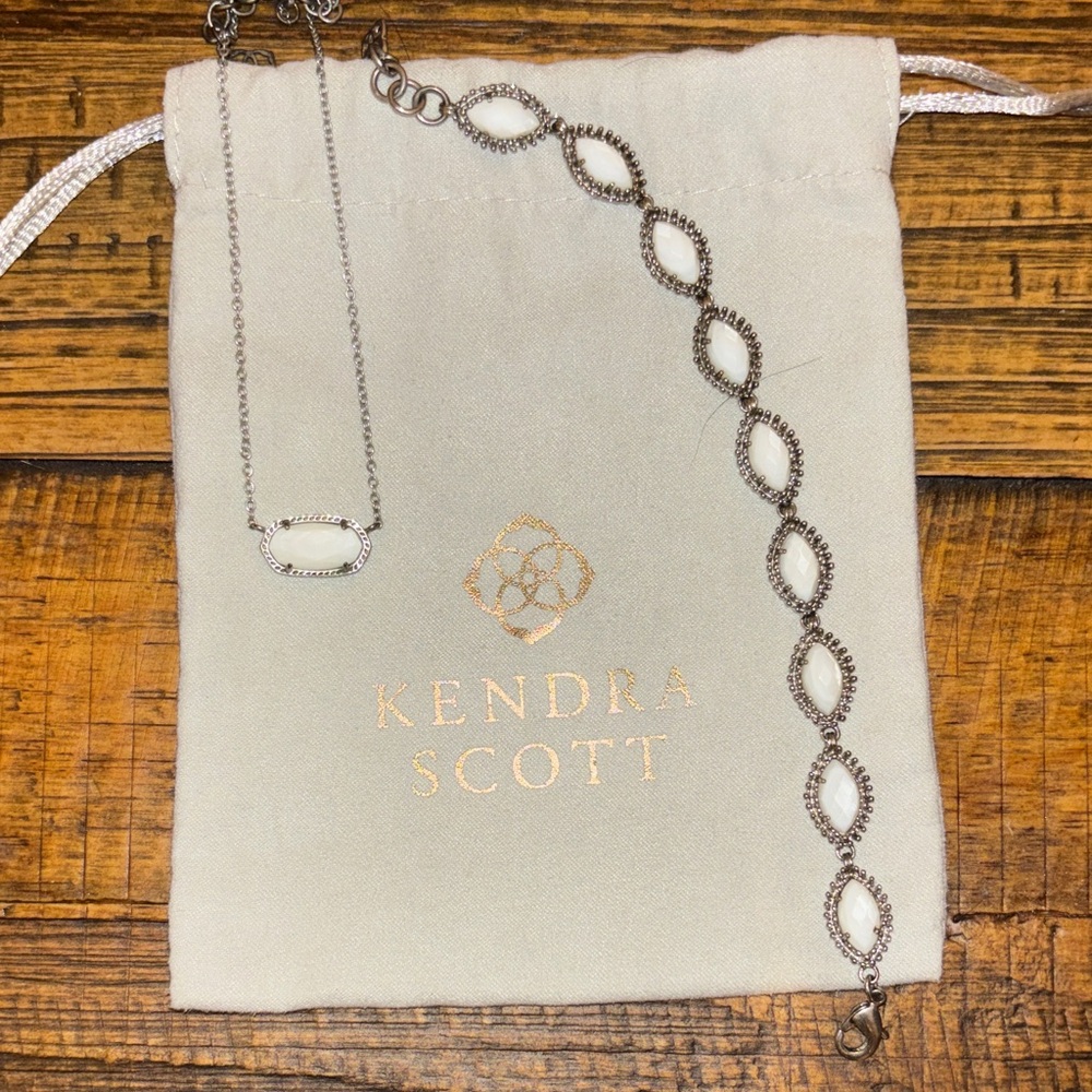 Kendra Scott Silver and White Jewelry Set
